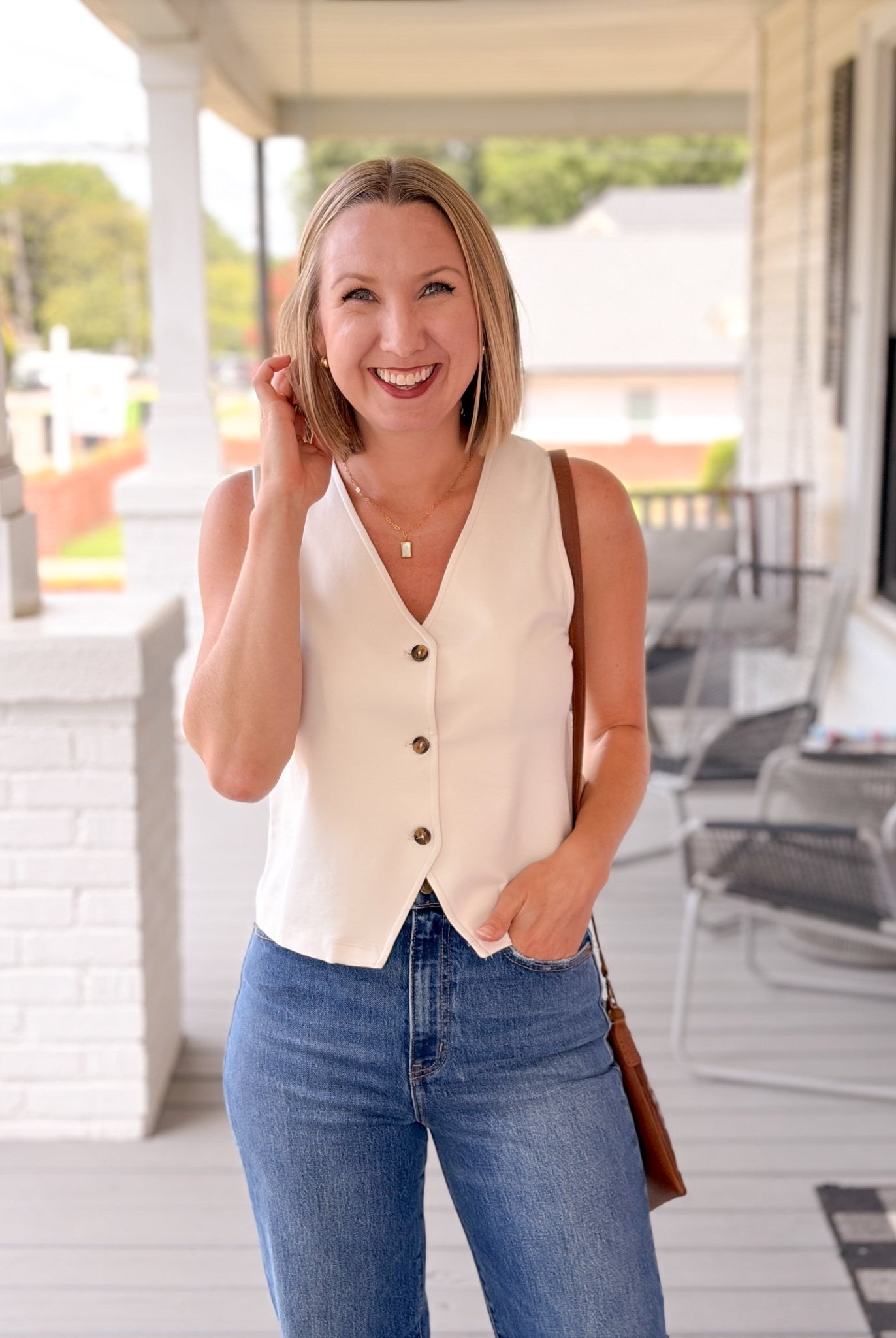Rose & Lee Co Sharon Tank, Cream Tanks
