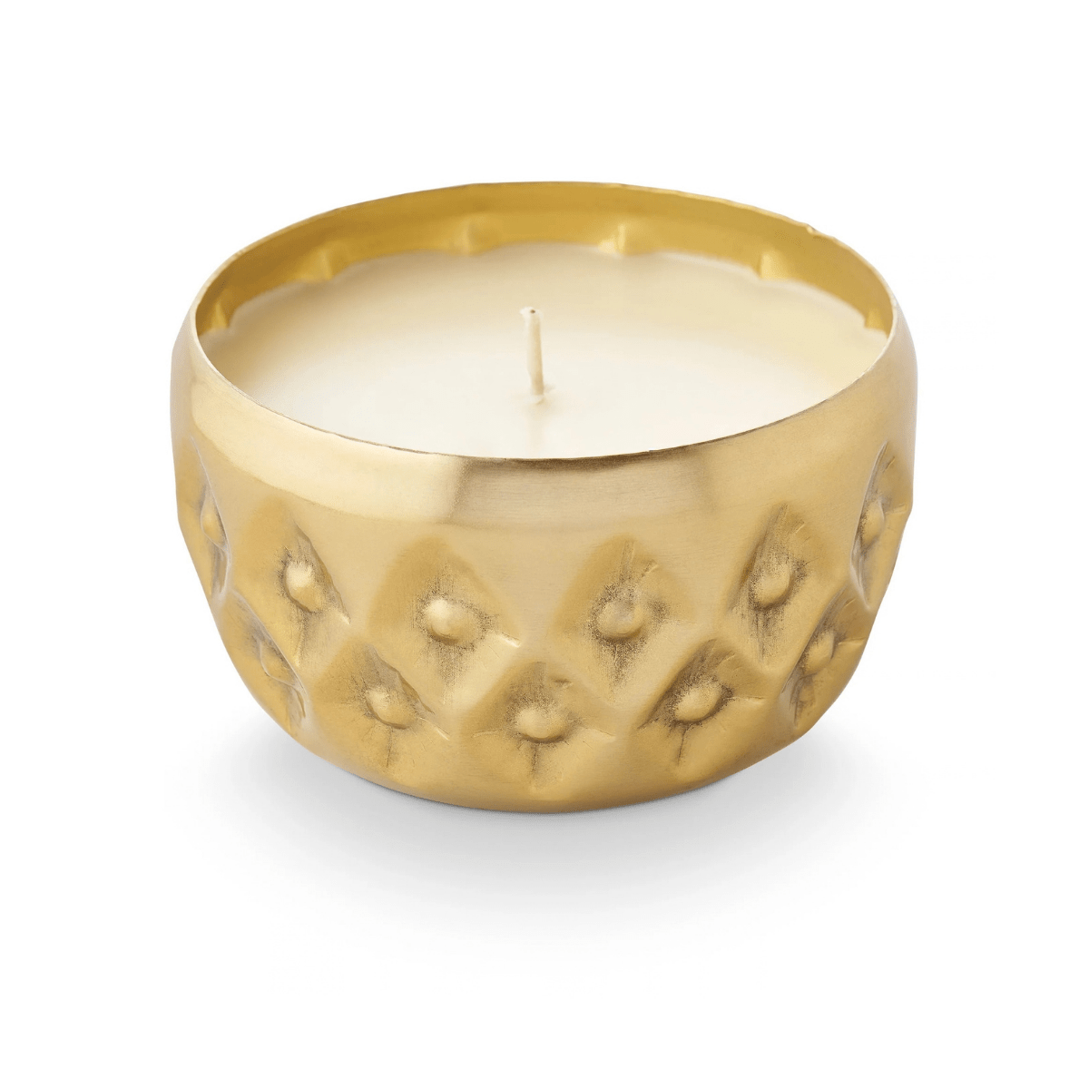 Rose & Lee Co Radiant Pressed Metal Candle, Winter White Candles