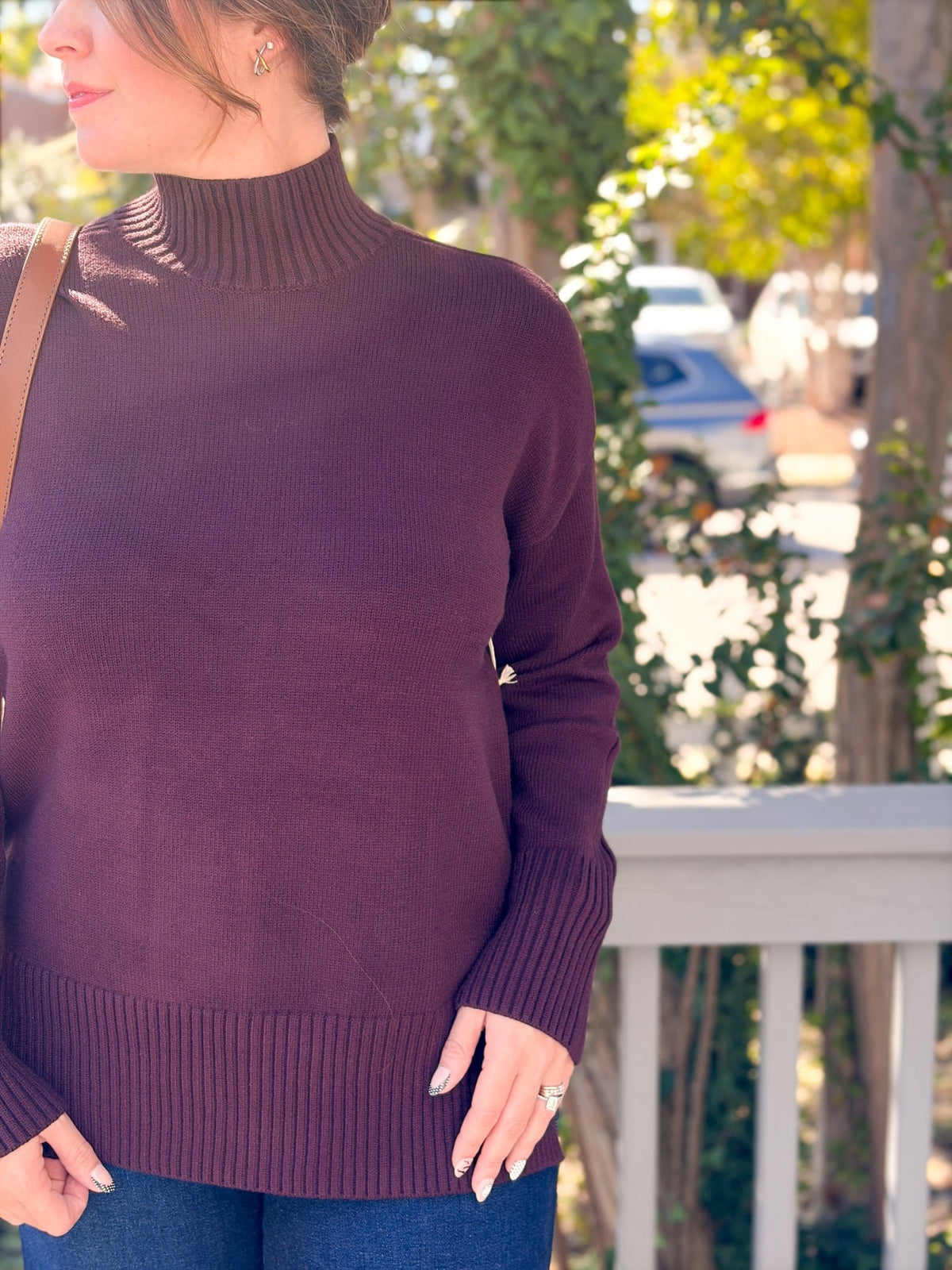 Rose & Lee Co Woodward Sweater, Dark Plum Sweaters