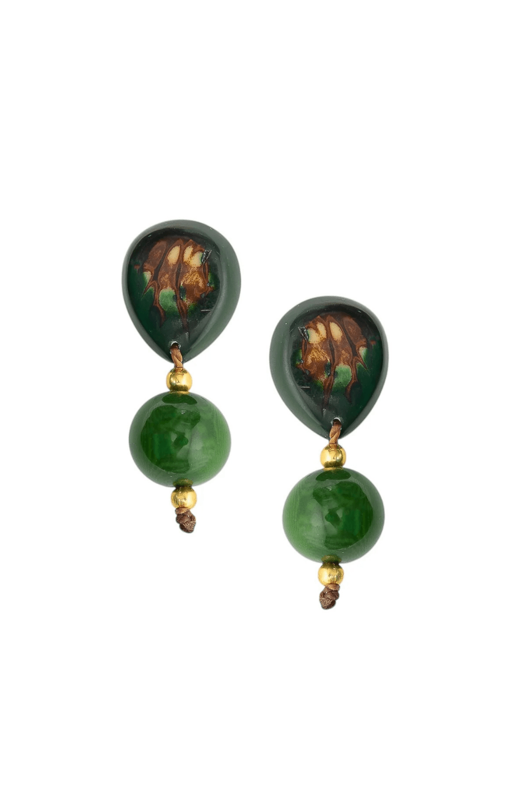 Rose & Lee Co Zaniah Earrings, Forest Green Earrings