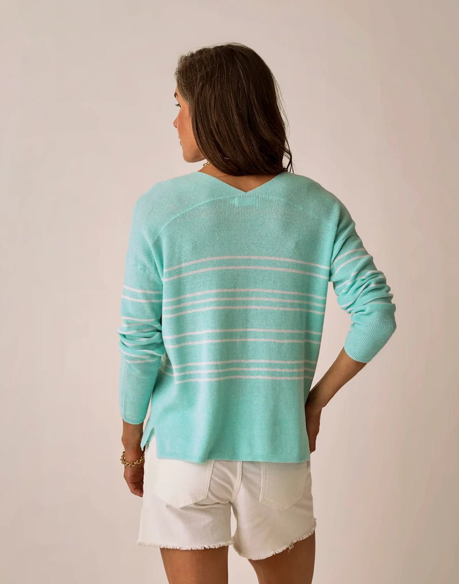 Rose & Lee Co Zella Pullover, Light Aqua Heather Long Sleeve