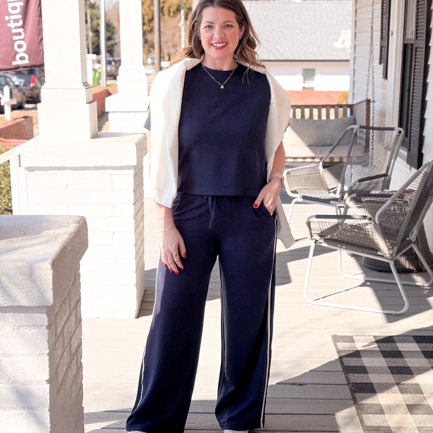 Navy Blue Track Pants