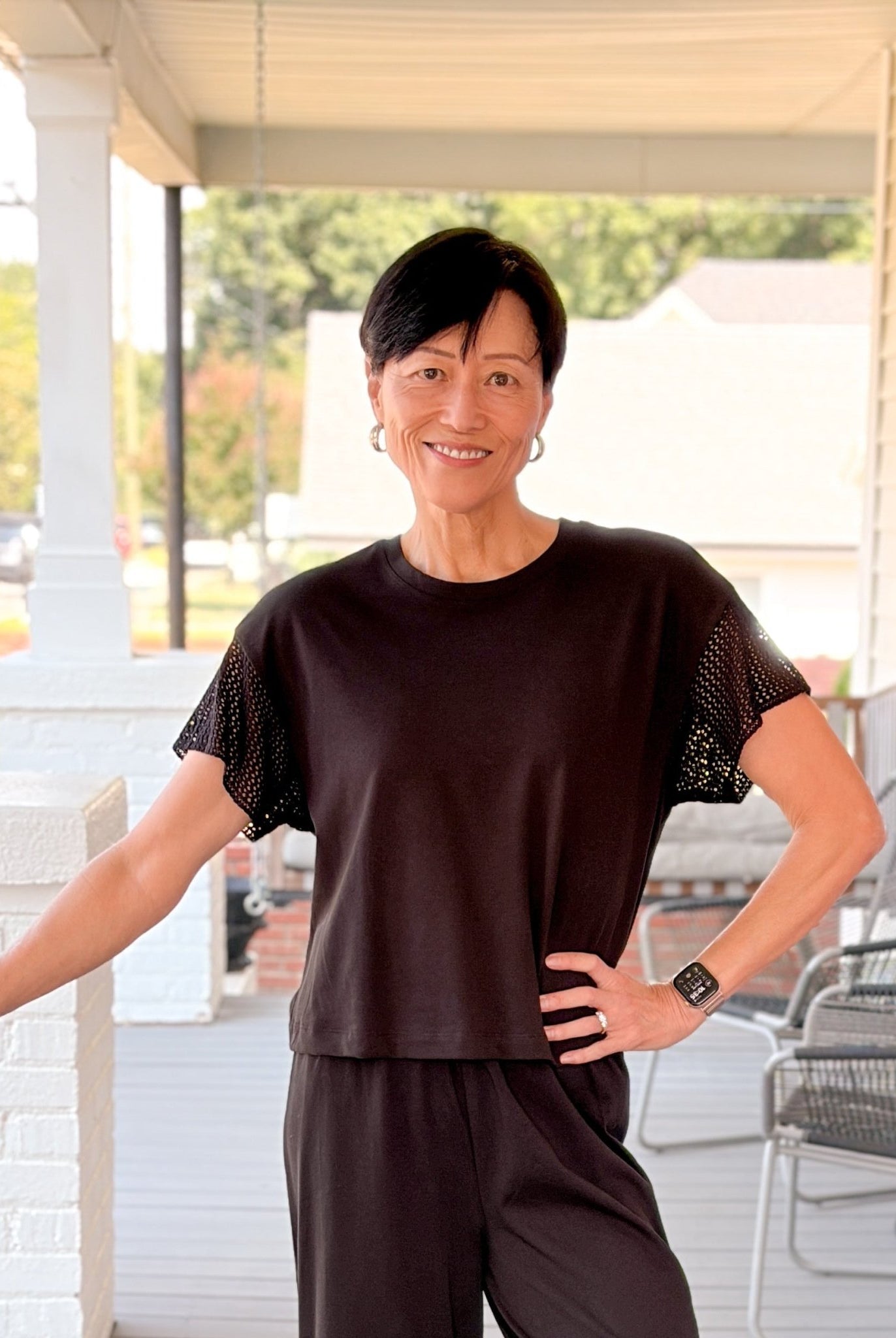 Rose & Lee Co Banyan Top, Black by Z Supply short sleeve