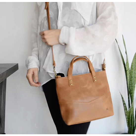 Elevate mini camel crossbody bag ethical Raleigh boutique