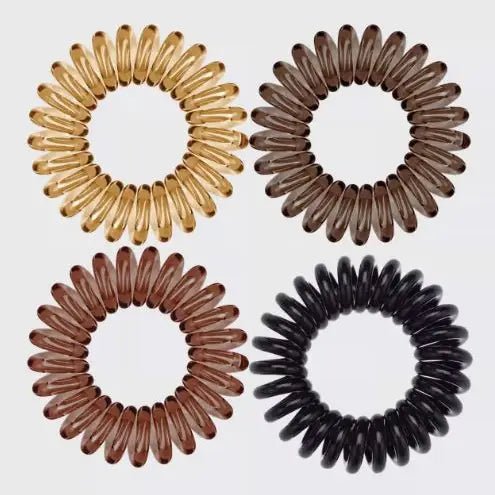 Rose & Lee Co Spiral Hair Ties 8 Pack, Brunette Hair