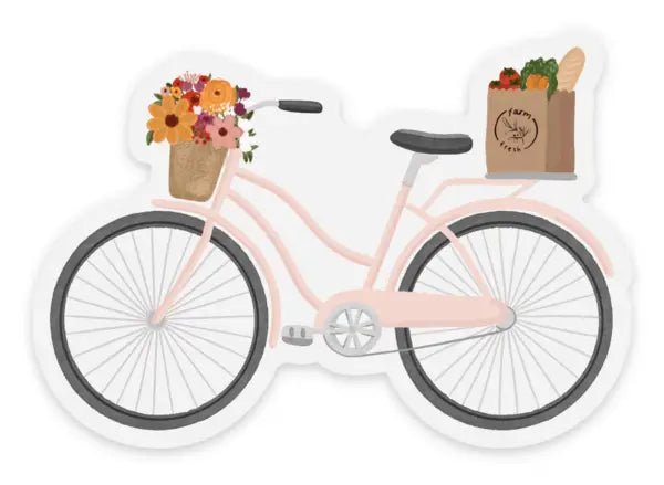 Rose & Lee Co Stickers, Clear Pink Bicycle Stationery