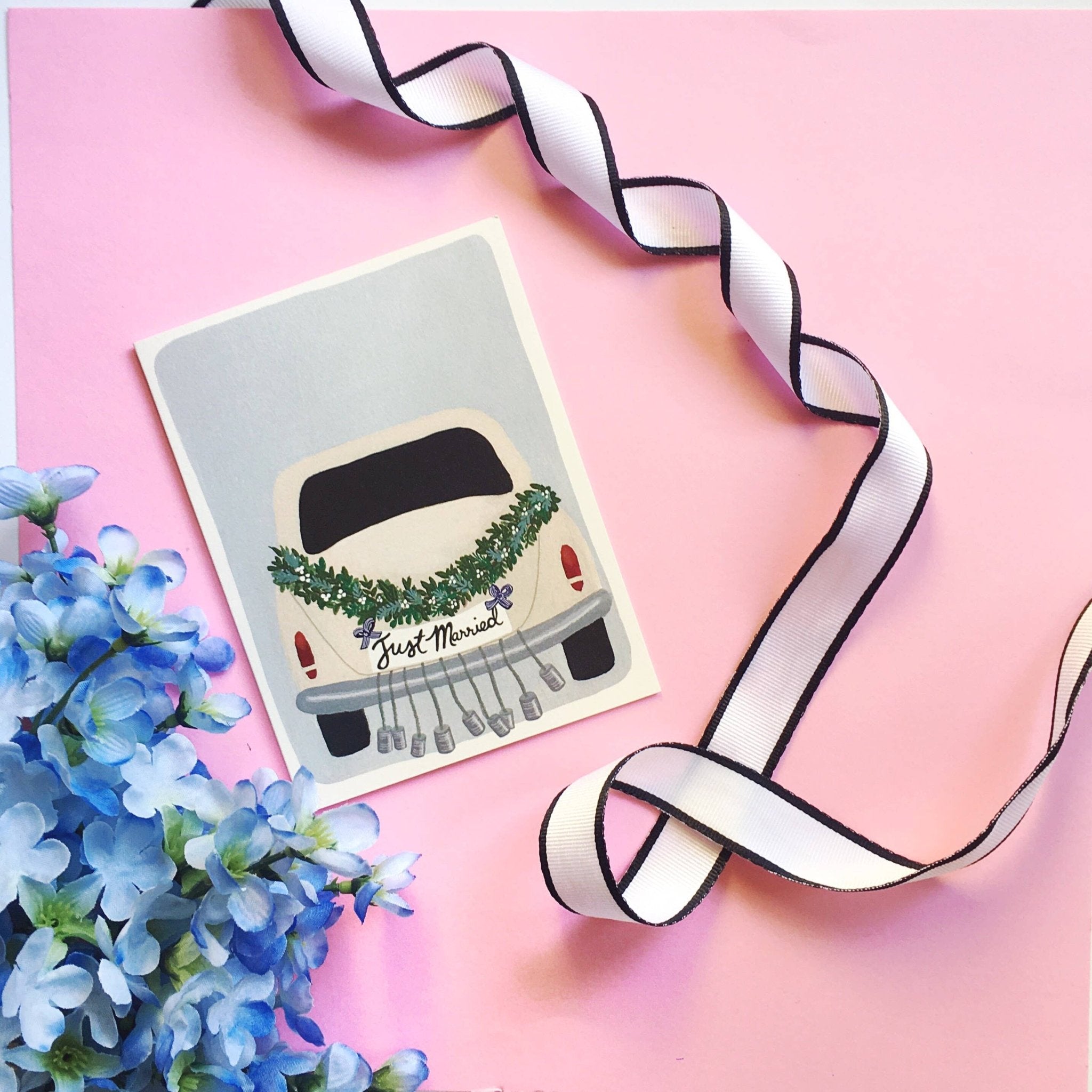 Rose & Lee Co Getaway Car Wedding Card Stationery