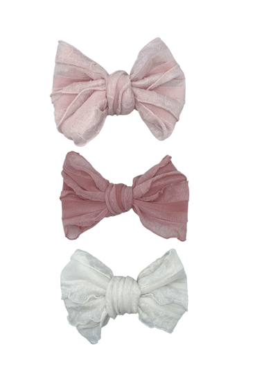 Rose & Lee Co Pink Lil Bow Peep Set of 3 Clip Bows + 1 Elastic Headband unknown