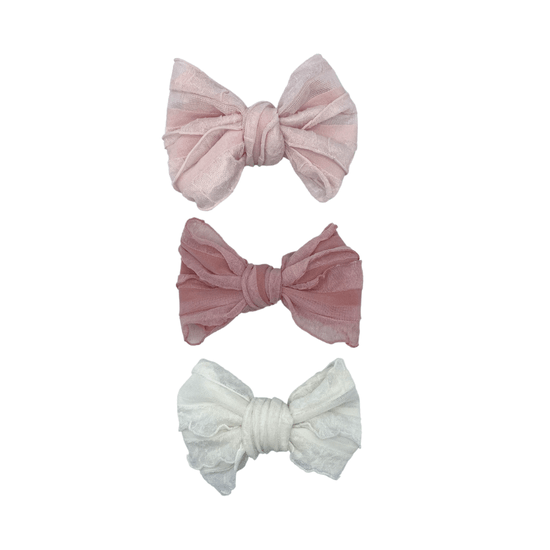 Rose & Lee Co Pink Lil Bow Peep Set of 3 Clip Bows + 1 Elastic Headband unknown