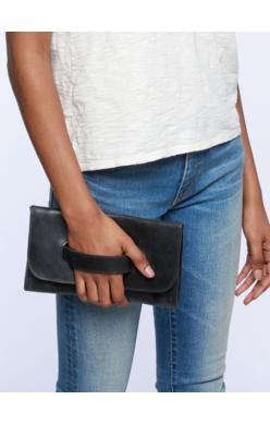 Rose & Lee Co Mare Handle Clutch, Black BAGS