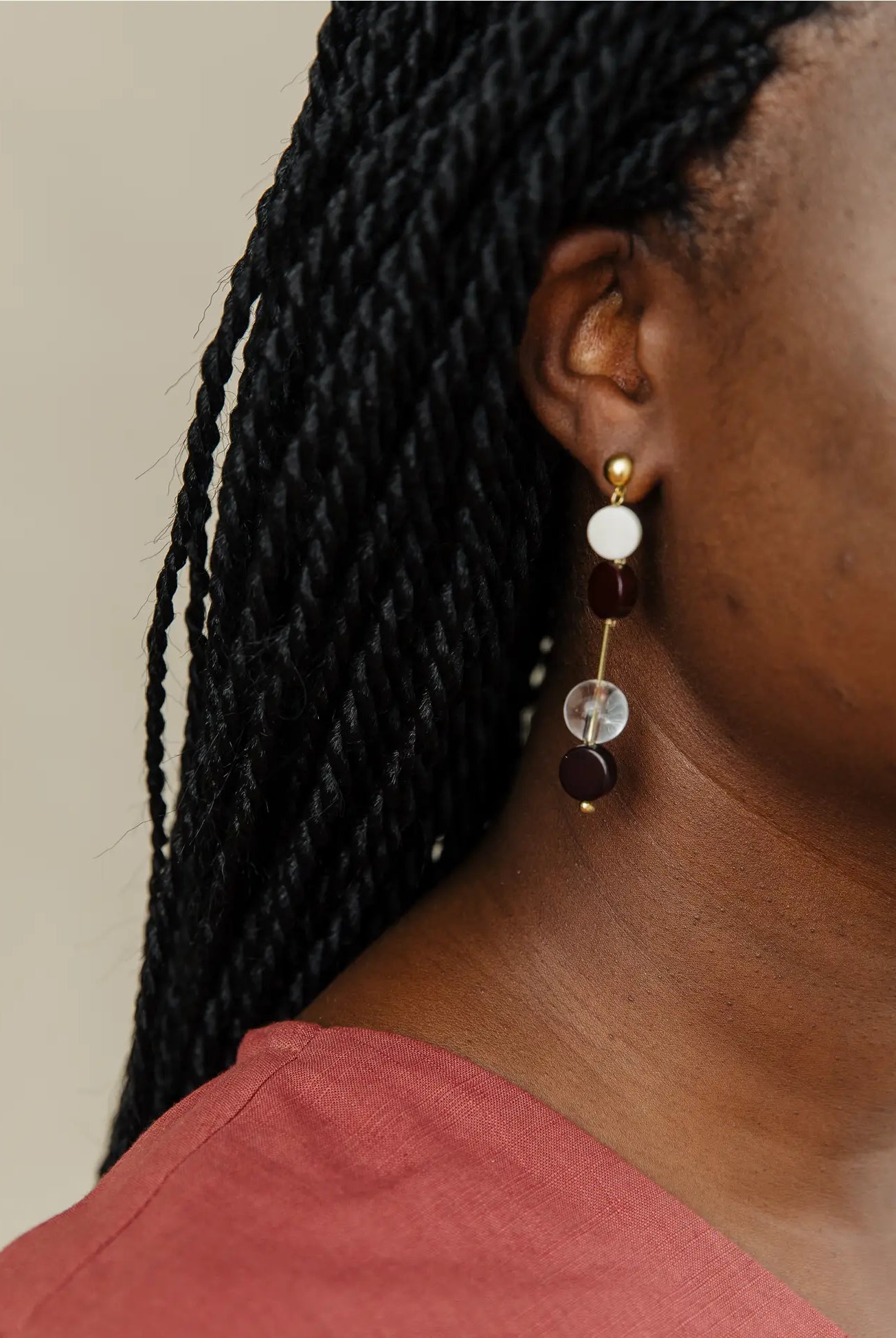 Rose & Lee Co Alexandra Dangle Earrings, Monochrome Earrings