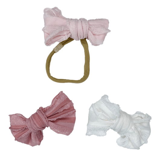 Rose & Lee Co Pink Lil Bow Peep Set of 3 Clip Bows + 1 Elastic Headband unknown