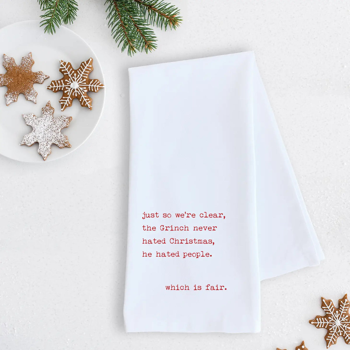 Rose & Lee Co The Grinch Never Hated Christmas Tea Towel Home & Gifts