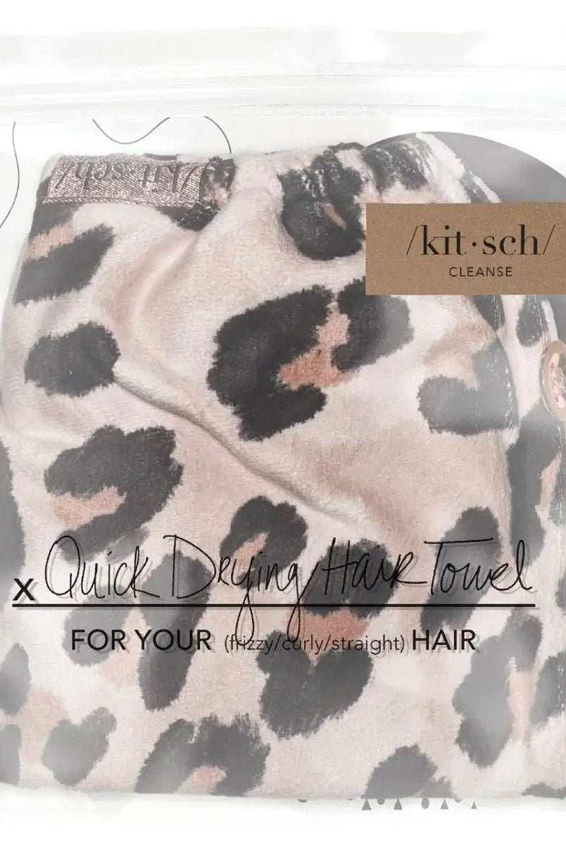 Rose & Lee Co Quick Dry Hair Towel, Leopard Hair