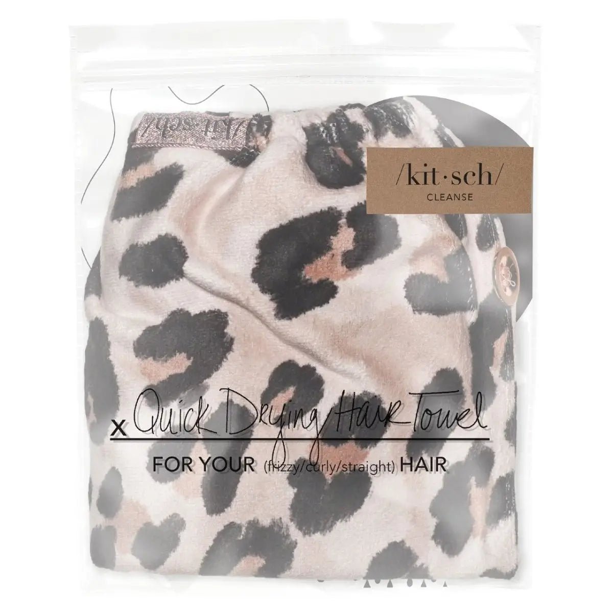 Rose & Lee Co Quick Dry Hair Towel, Leopard Hair