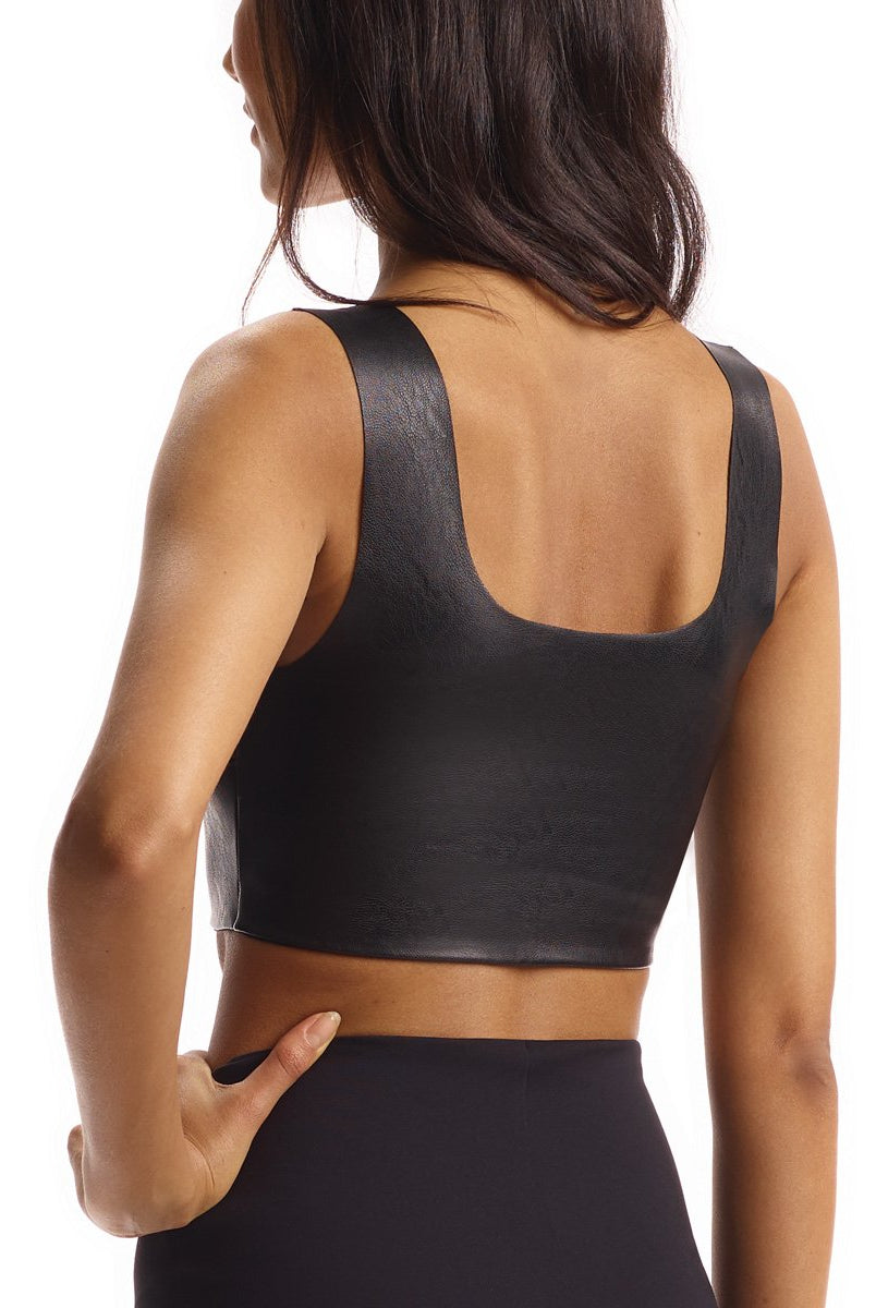 Commando Faux Leather Crop Top, Black Ethical Raleigh Womens Boutique
