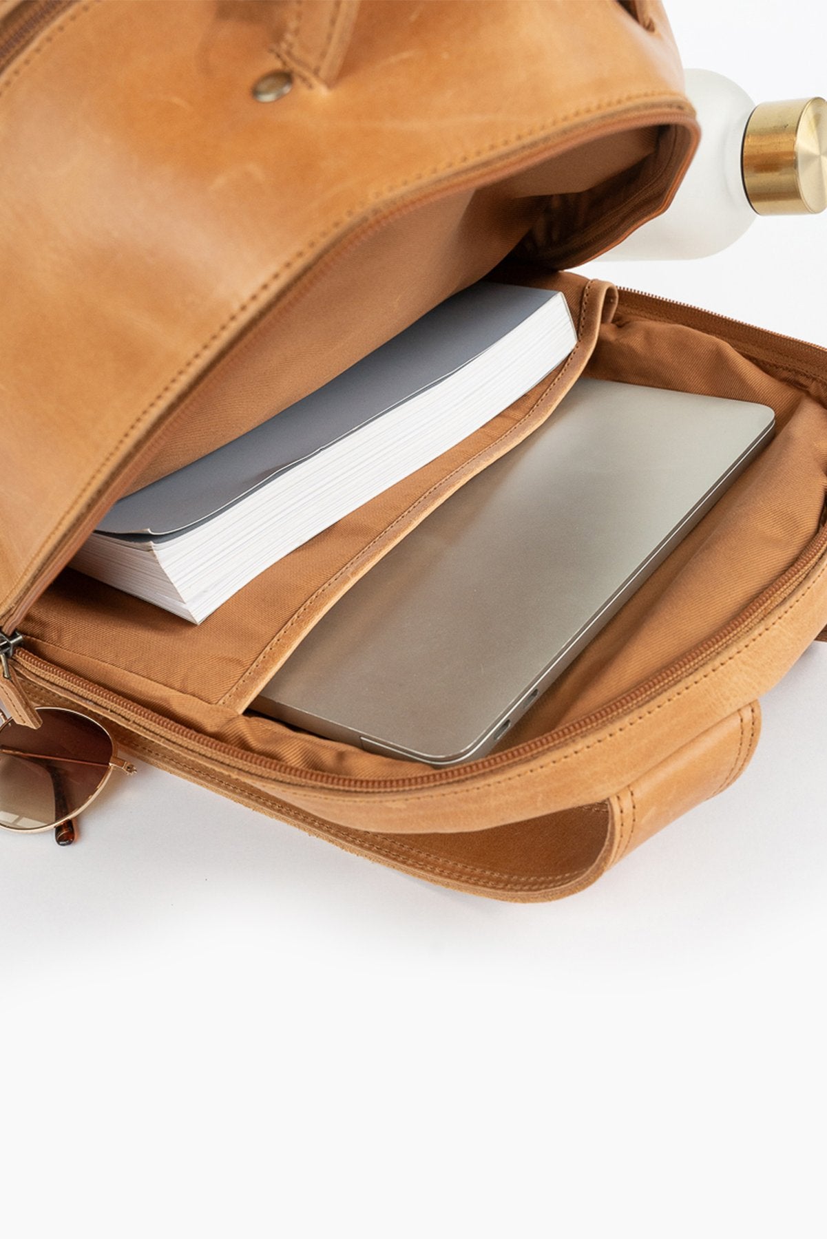 Elevate commuter backpack camel Raleigh ethical boutique