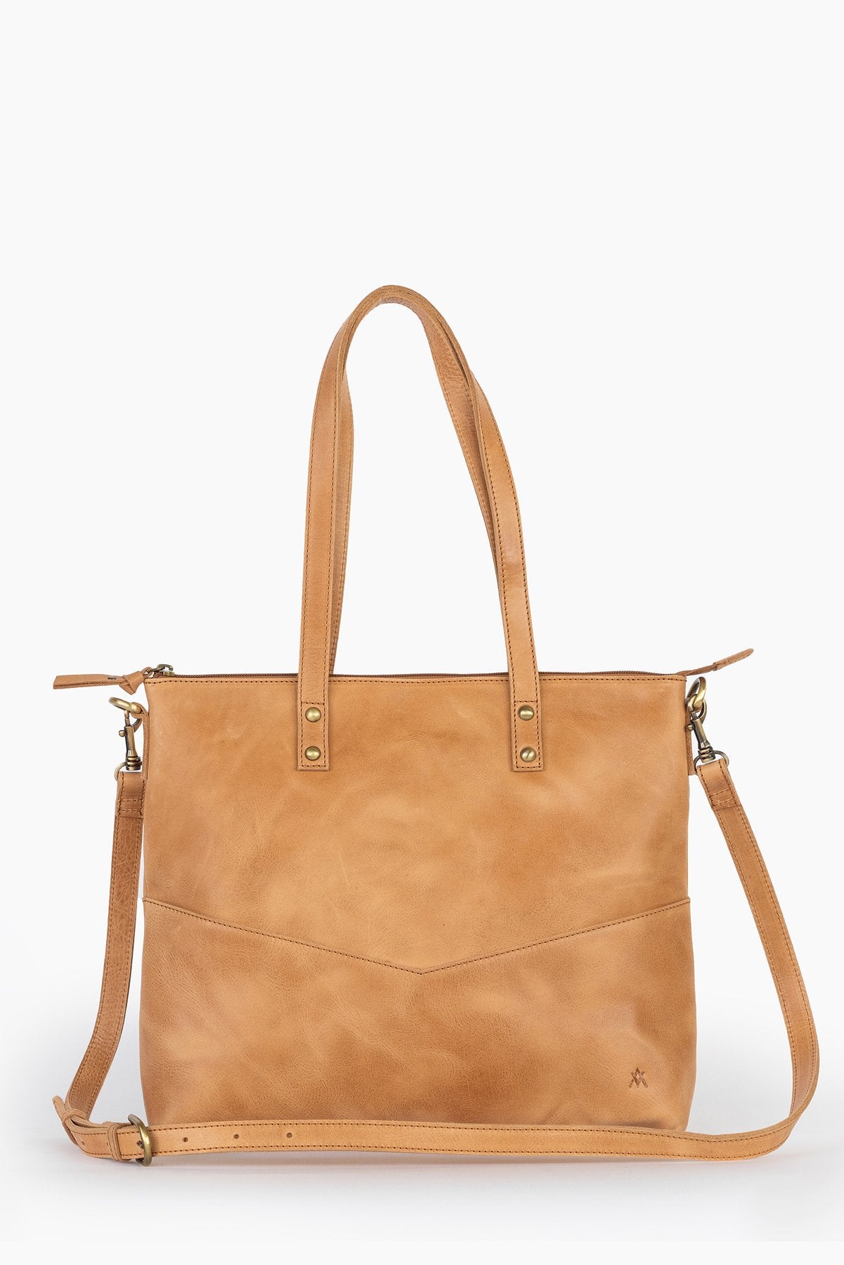 Elevate mid-size zipper tote camel Raleigh ethical boutique