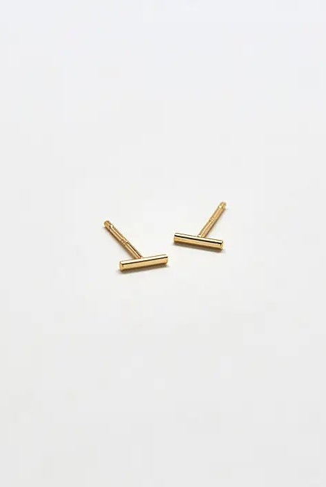 Rose & Lee Co Gold Vermeil Mini Bar Earrings Earrings