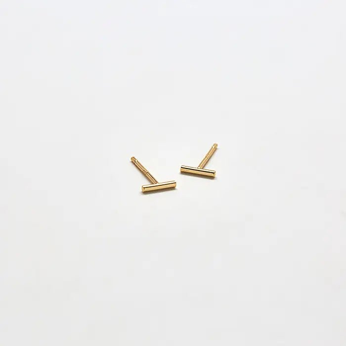 Rose & Lee Co Gold Vermeil Mini Bar Earrings Earrings