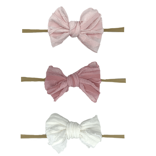 Rose & Lee Co Pink Lil Bow Peep Set of 3 Clip Bows + 1 Elastic Headband unknown