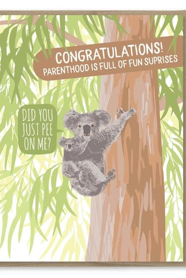 Rose & Lee Co Koala Pee Baby Card Stationery