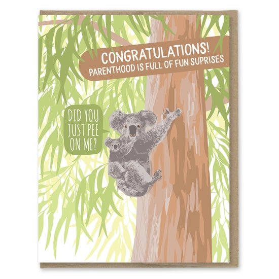 Rose & Lee Co Koala Pee Baby Card Stationery