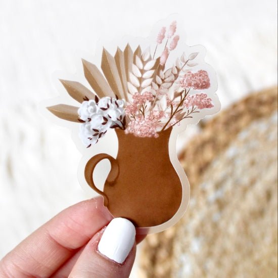 Rose & Lee Co Stickers, Clay Flower Pitcher Bouquet Stationery