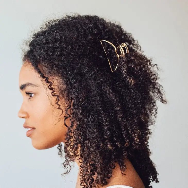 Rose & Lee Co Open Shape Claw Clip, Gold Hair