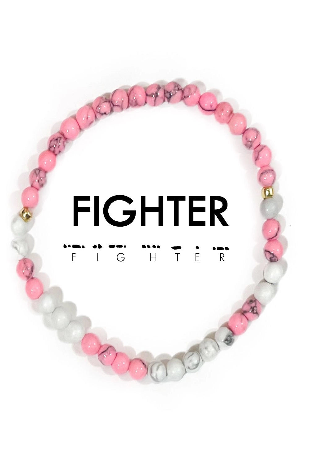 Rose & Lee Co Morse Code Fighter Bracelet, Pink Marble & Marble Bracelets