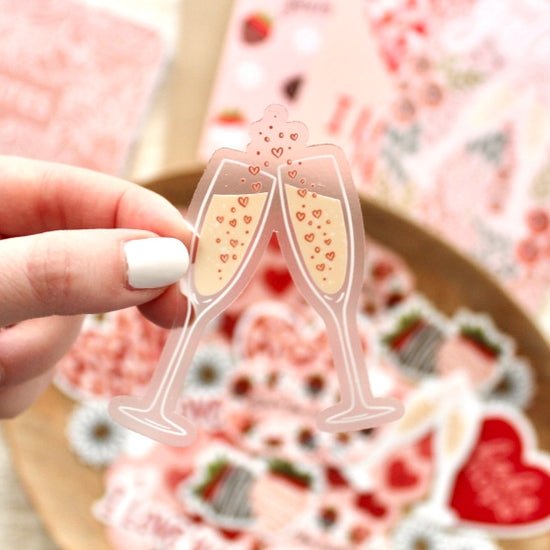Rose & Lee Co Stickers, Champagne Stationery
