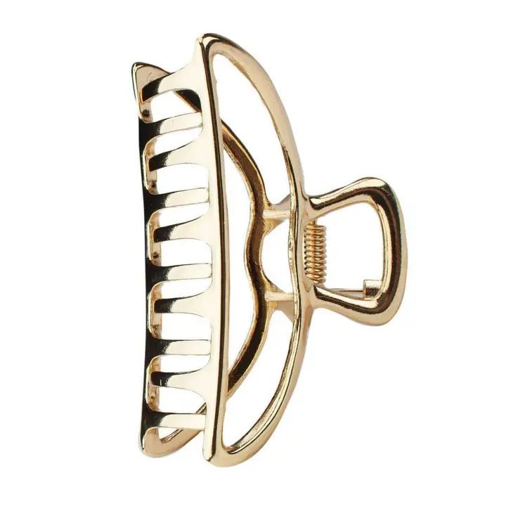Rose & Lee Co Open Shape Claw Clip, Gold Hair