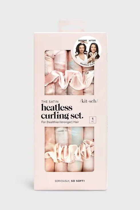 Rose & Lee Co Satin Heatless Curling Set, Sunset Tie Dye Hair