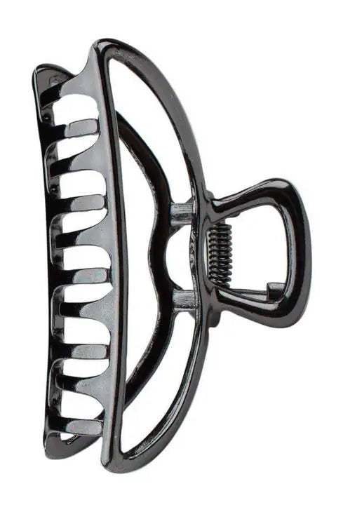 Rose & Lee Co Open Shape Claw Clip, Hematite Hair