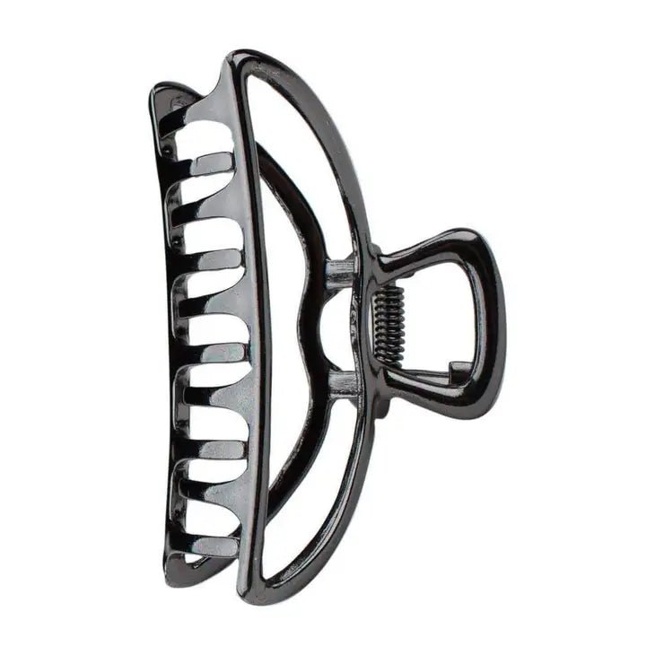 Rose & Lee Co Open Shape Claw Clip, Hematite Hair