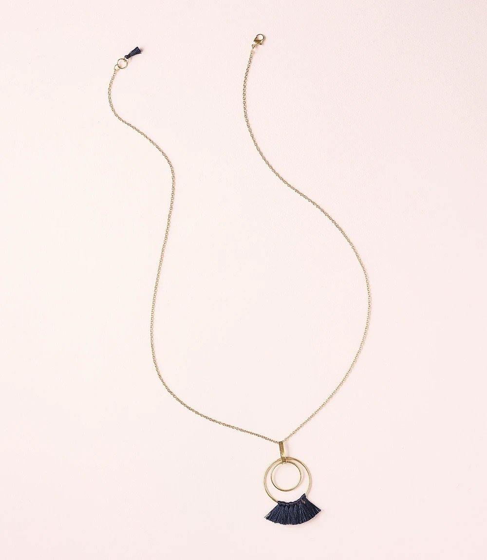 Rose & Lee Co Danu Necklace, Navy Hoop unknown