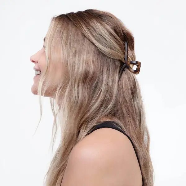 Rose & Lee Co Large Loop Claw Clips 2pc, Black & Tortoise Hair