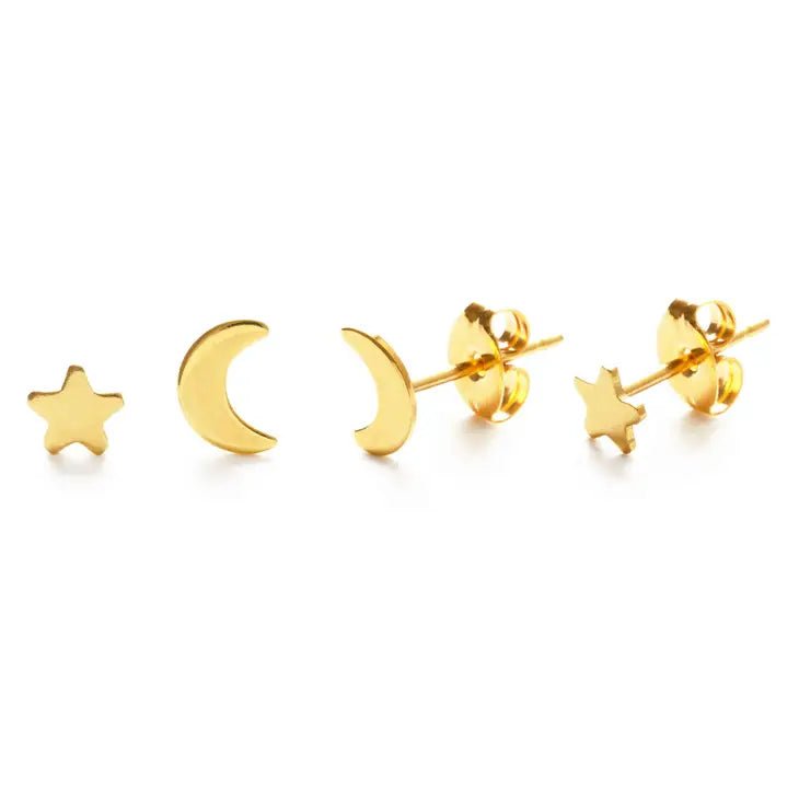 Rose & Lee Co Night Sky Stud Combo, Gold Earrings