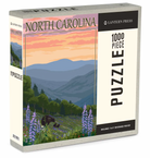 1000 Piece Puzzle North Carolina, Bear & Cubs Flowers Apex Ethical Boutique