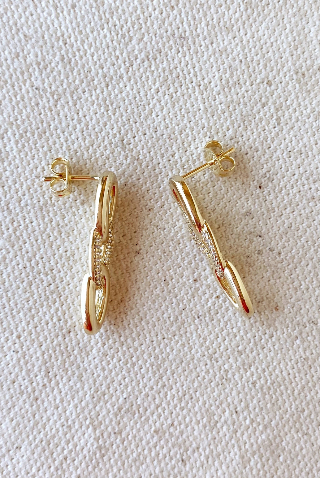 18k Gold Filled Faux Chain Drop Earrings Apex Ethical Boutique