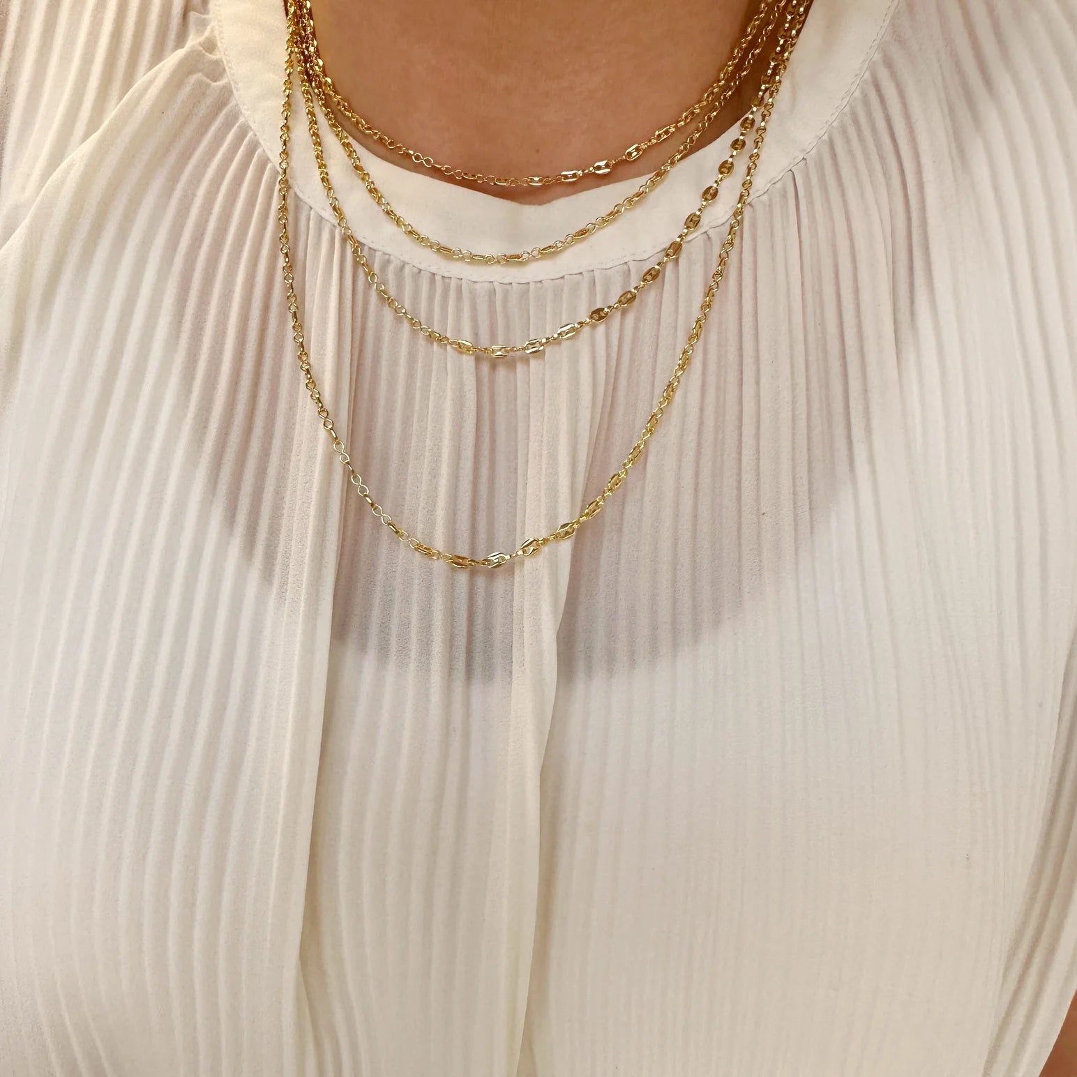 18k Gold Filled Mini Puffy Links Chain Apex Ethical Boutique