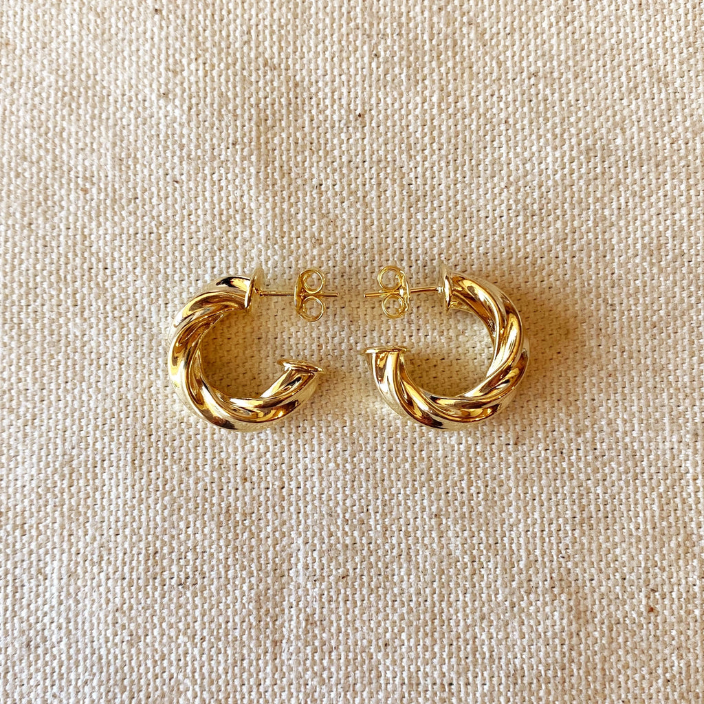 18k Gold Filled Twisted C-Hoops Apex Ethical Boutique