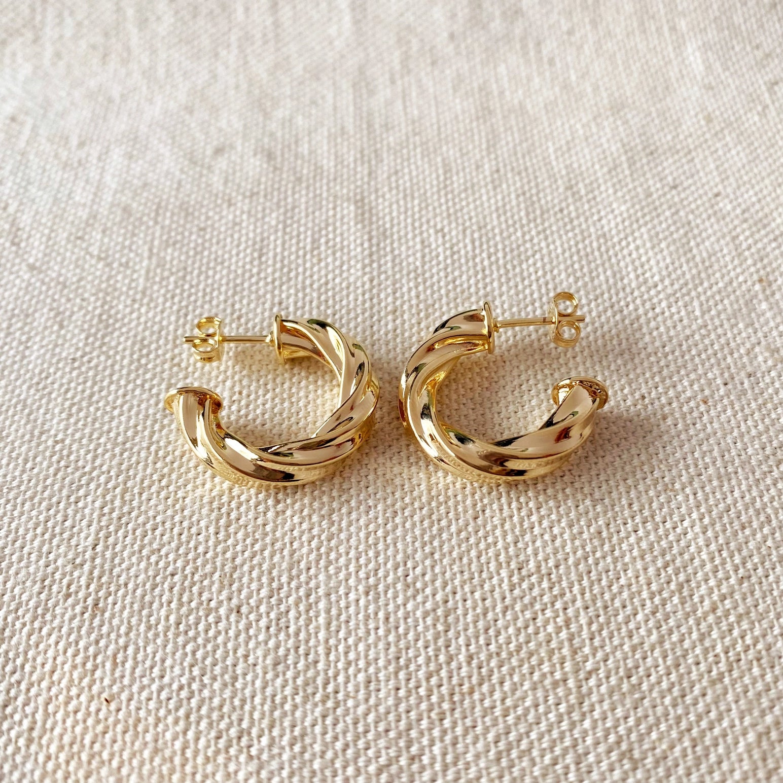 18k Gold Filled Twisted Half Hoop Earrings ROSE LEE CO. Rose