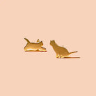 18k gold plated cat studs