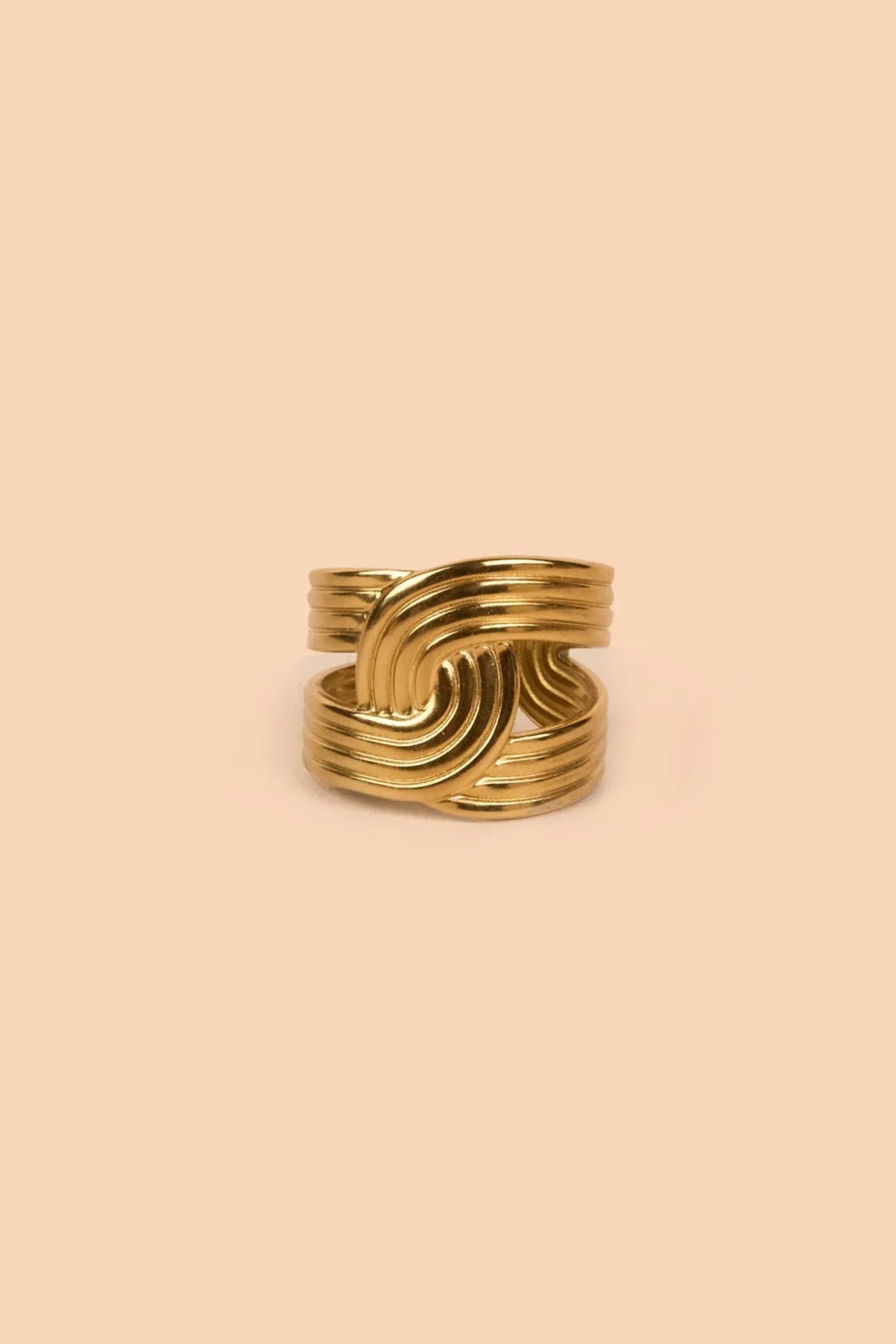 Gold Twist Adjustable Ring