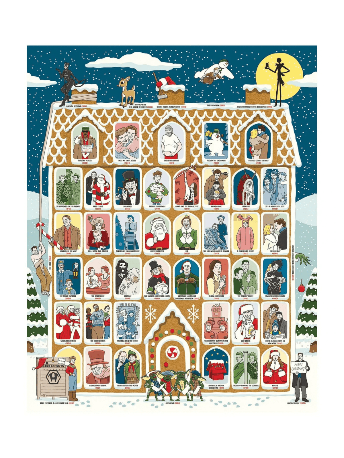 Rose & Lee Co 1000 Piece Puzzle, 50 Must-Watch Christmas Movies Home & Gifts