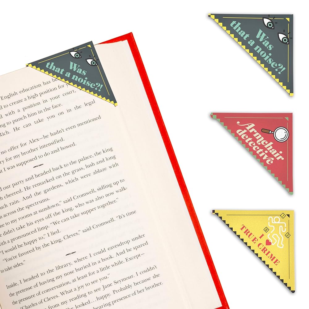 Knock Knock Mystery & True Crime Lovers Bookmark Corners, Set of 3 Unique Cardstock Bookmarks cover image