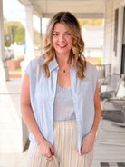 Rose & Lee Co Alice Top, Pale Blue Work Tops