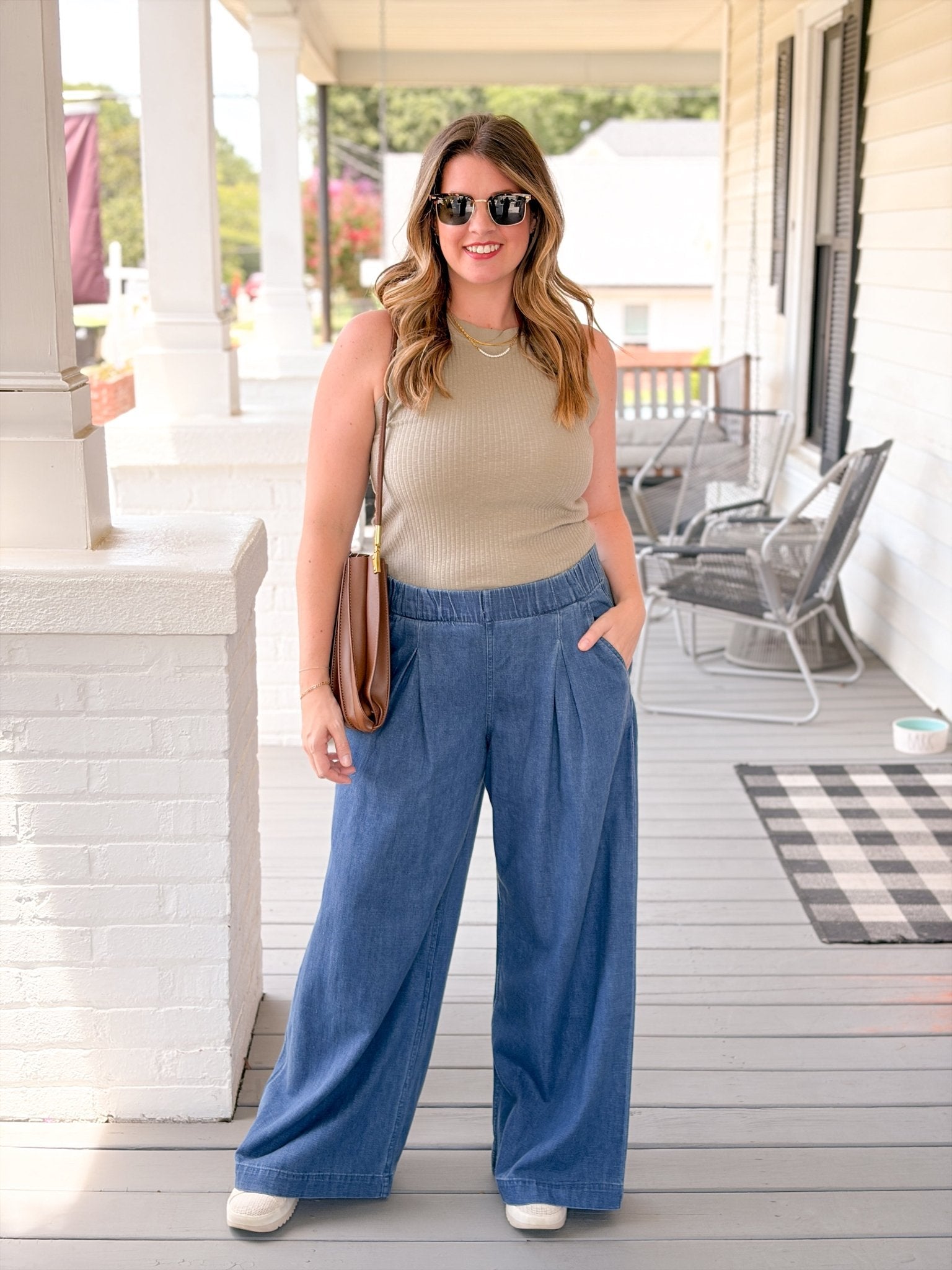 Rose & Lee Co Allison Denim Pants, Medium Wash by Marine Layer Denim