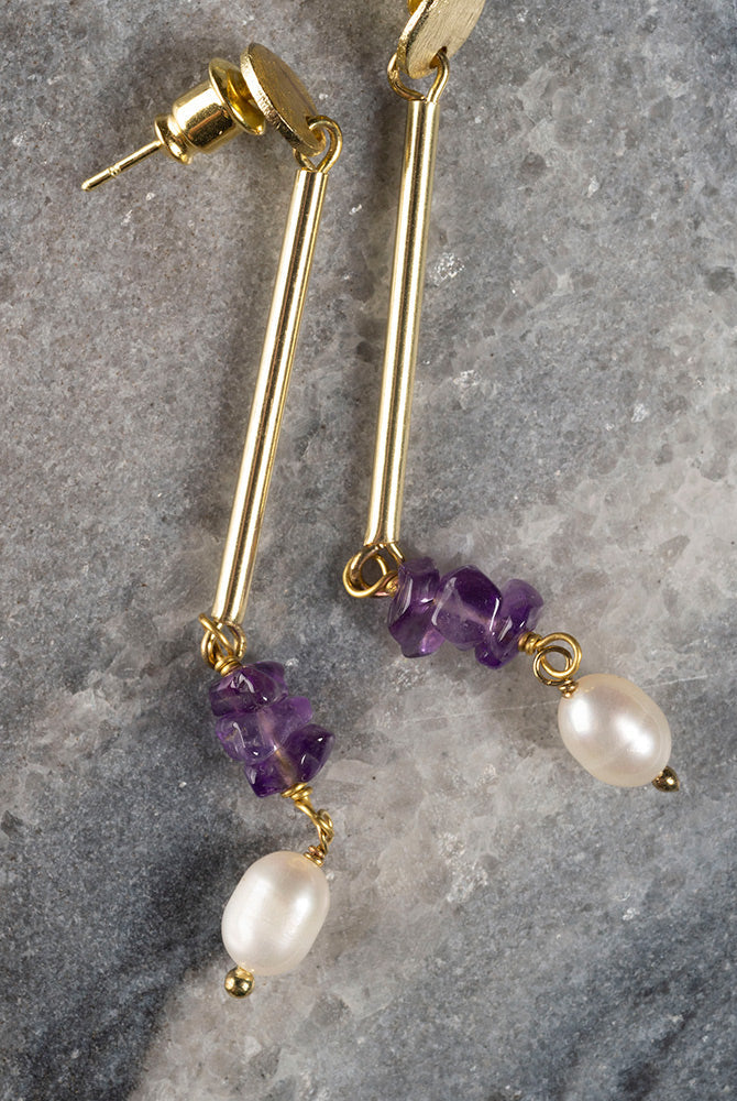 Amethyst Stone Earrings Apex Ethical Boutique